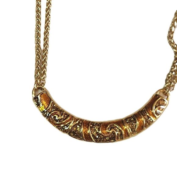 Shimmery Golden Brown Jewelry Set Necklace, Earrings &Bracelet Elegant Unbranded - Picture 5 of 7